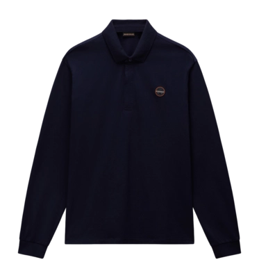 Polo Napapijri Men E-Badge LS Blu Marine