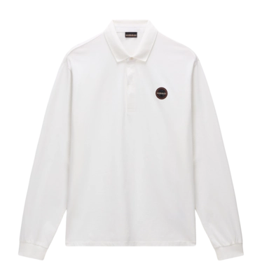 Polo Napapijri Men E-Badge LS White Heron