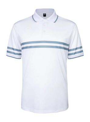 Polo The Indian Maharadja Men TKC07400 Bright White Printed Stripe Polo Dry Touch-technologie