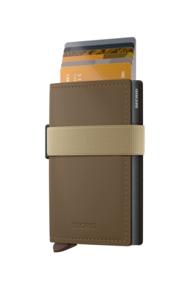 3---Matte Leather - Bandwallet - Earth-Beige - Cards