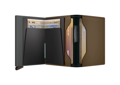 5---Matte Leather - Bandwallet - Earth-Beige - Open
