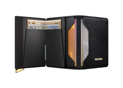 4---Emboss Diamond+ - Slimwallet - Black - Black+ - Open