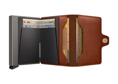 3---Texano - Twinwallet -Saddle - Earth Grey - Open