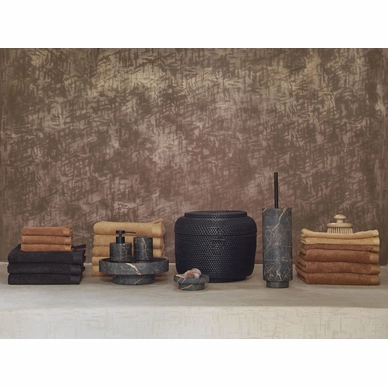 Porto accessories - Oslo towels ginger & cinnamon - Cino storage basket black