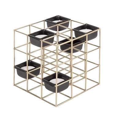 Theelichthouder PT Living Structure Iron Square Gold
