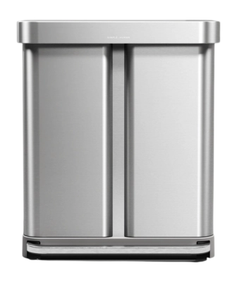 Prullenbak Simplehuman Liner Pocket Geborsteld Staal 34+24L
