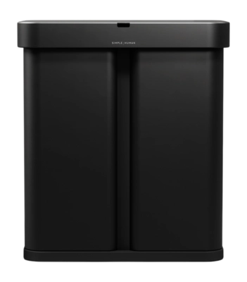 Prullenbak Simplehuman Rechthoekig Met Sensor Recycle Matzwart Staal 34+24L