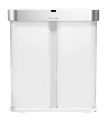 Prullenbak Simplehuman Rechthoekig Met Sensor Recycle Wit Staal 34+24L