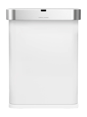 Prullenbak Simplehuman Rechthoekig Met Sensor Wit Staal 58L