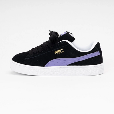 PUMA Unisex Suede XL Black Lavender Alert 24 Sneaker District COM