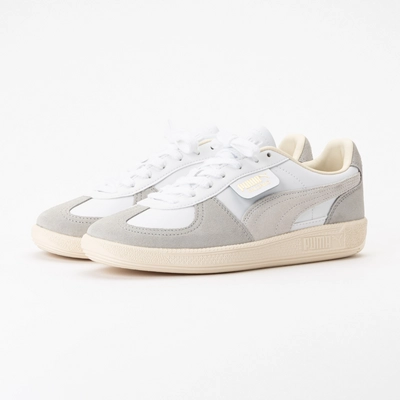 PUMA Youth Palermo Lth PUMA White Cool Light Gray Sugared Almond