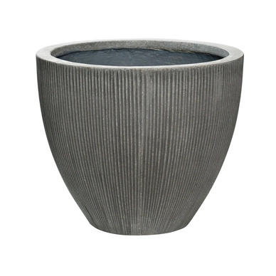 Blumentopf Pottery Pots Jesslyn S Dark Grey Vertically Ridged 51 x 43 cm