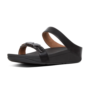 FitFlop Fino™ Shellstone Slide Black