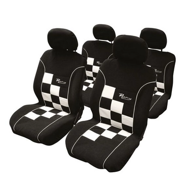 Stoelhoesset Carpoint Racing Wit Airbag (8-delig)