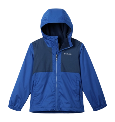 Regenjas Columbia Boys Rainy Trails II Fleece Lined Jacket Mountain Blue Collegiate Navy Slub Regular Fit