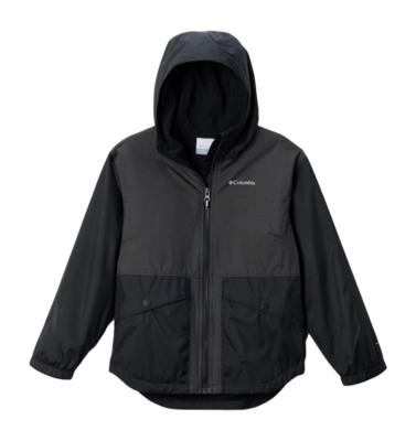 Regenjas Columbia Girls Rainy Trails II Fleece Lined Jacket Black Regular Fit