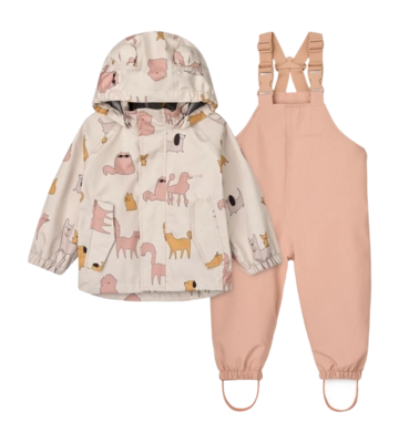Regenpak Liewood Kids Manu Rainwear Set Cats And Dogs / Sandy