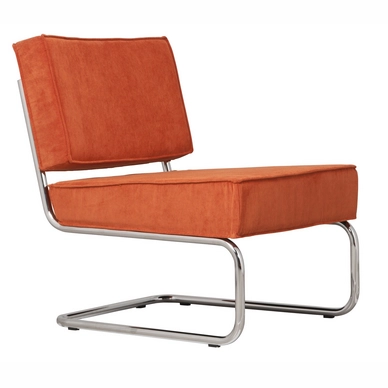 Fauteuil Zuiver Ridge Lounge Rib Oranje