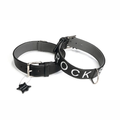 Halsband Beeztees Rockstar Leren Zwart