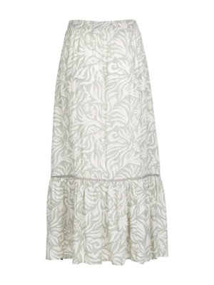 Rok Brunotti Women Romaine-Print Skirt Feather Grey