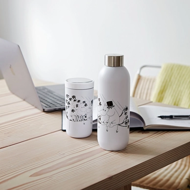 Gourde Isotherme Moomin 500ml - Garde Le Froid 24h Et Le Chaud 12h - Acier Inoxydable, Sans BPA, Anse Bois Et Métal