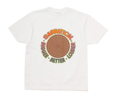 T-Shirt Sabbatical Vintage Unisex Bigger, Better, Louder White