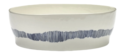 Saladeschaal Serax Feast Tableware By Ottolenghi White Blue 28,5 x 9,5 cm