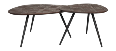 Salontafel White Label Living Pion Brown - Set of 2