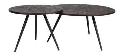 Salontafel White Label Living Webster Brown - Set of 2