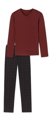 Pyjama Schiesser Homme 180271 Terracotta Brown