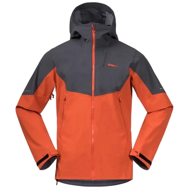 Jacke Bergans Senja Hybrid Softshell Bright Magma Solid Dark Grey Herren