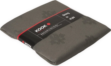Servet KOOK Damast Antraciet (set van 4)