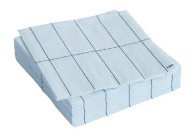 Servet HAY Pattern Napkins Cocktail Light Blue And Blue Grid (Set van 20)