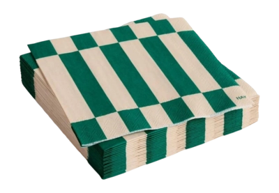Servet HAY Pattern Napkins Cocktail Off-White And Green (Set van 20)