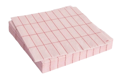 Servet HAY Pattern Napkins Dinner Light Pink And Red Grid (Set van 20)