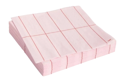Servet HAY Pattern Napkins Lunch Light Pink And Red Grid (Set van 20)