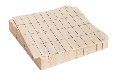 Servietten HAY Pattern Napkins Lunch Off-White And Blue Grid (20er-Set)