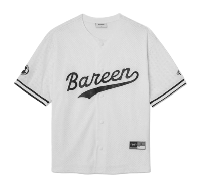 Shirt Bareen Unisex Baseball Jersey White