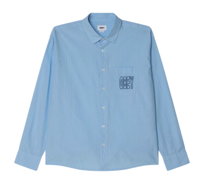 Shirt Obey Men Bigwig Blueprint Woven Cerulean Multi