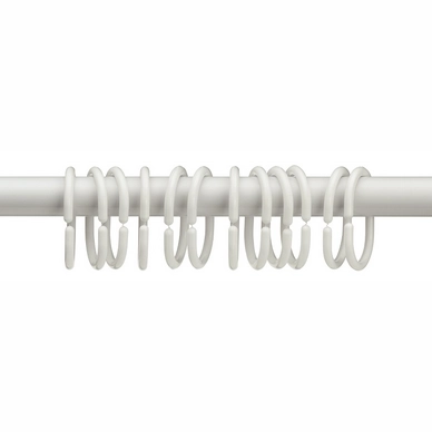 Anello per tenda doccia Kela Cycle, Set da 12 pezzi, Bianco