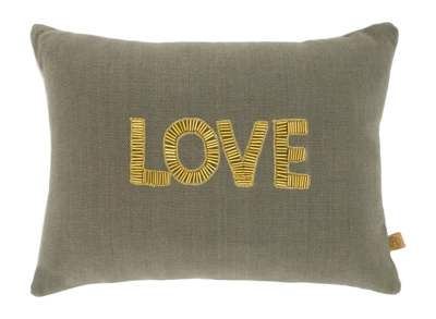 Sierkussen Zusss Love Antracietgrijs / Goud (25 x 35 cm)