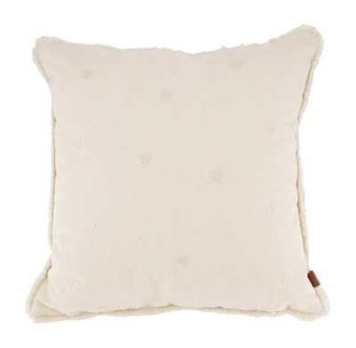 Sierkussen Zusss Velvet Hartjes Off White (45 x 45 cm)