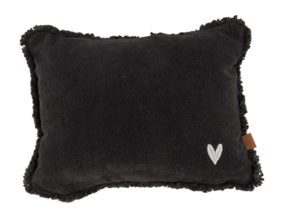 Sierkussen Zusss Velvet Zilver Hartje Antracietgrijs (35 x 25 cm)
