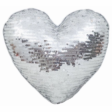 Sierkussen Little Diva Lucky Heart Silver