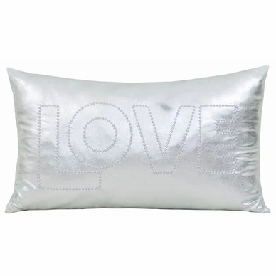 Sierkussen Little Diva Shiny Love Silver