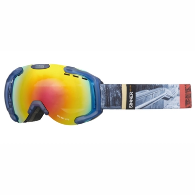 Skibrille Sinner Galaxy OTG Clear Matte Blue Double Red  + Double Orange Sintec