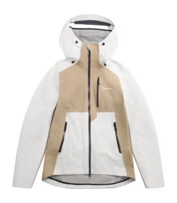 Ski Jas Bergans Women Oppdal 3L Shell Jacket Arctic White/Sandstone Regular Fit
