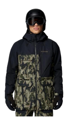 Ski Jas Columbia Men Coreshot Printed Jacket Greenscape Treebark Print Black Loose fit