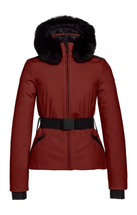 Ski Jas Goldbergh Women Hida Faux Border Vino Rosso Slim Fit