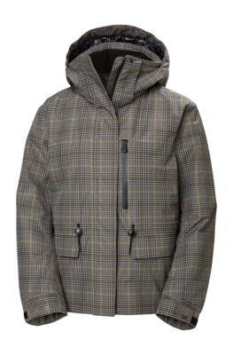 Ski Jas Helly Hansen Women Nora Insulated 2.0 Jacket Pebble Broxburn Plaid AOP Loose fit